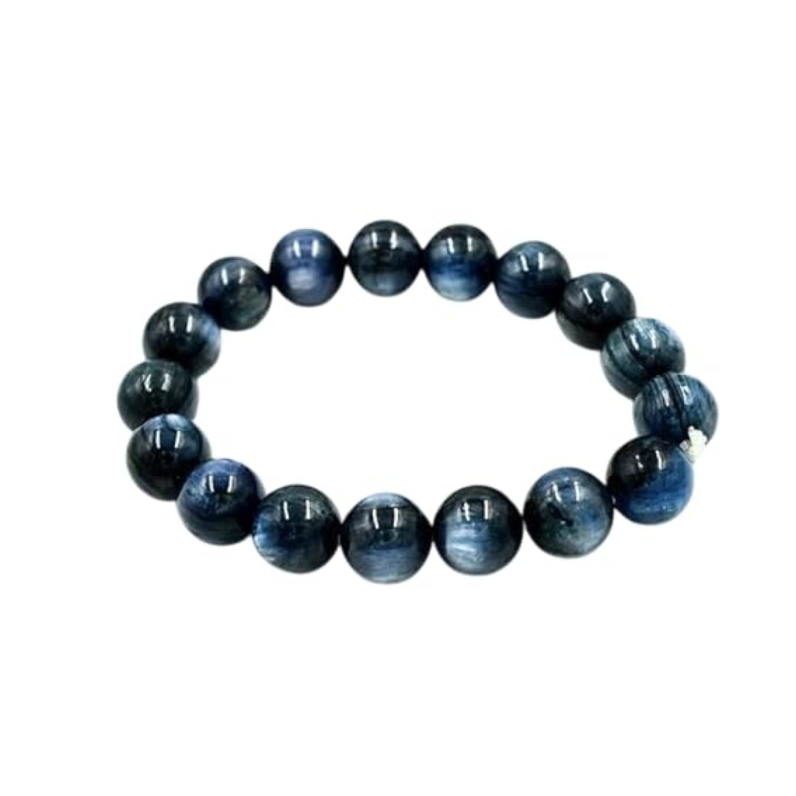 Blue Kyanite Bracelet 8mm – Stone of Alignment, Intuition & Communication