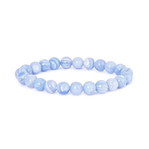 Blue Lace Agate Bracelet – Stone of Calmness, Communication & Emotional Healing
