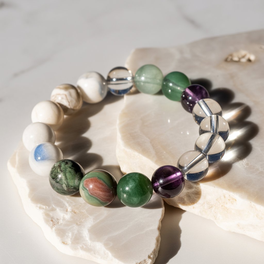 Hormonal Balance & Feminine Harmony Crystal Combination Bracelet – Stone of Inner Balance