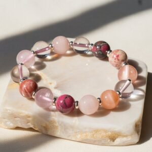Self Love & Heart Healing Crystal Combination Bracelet – Stone of Love Energy