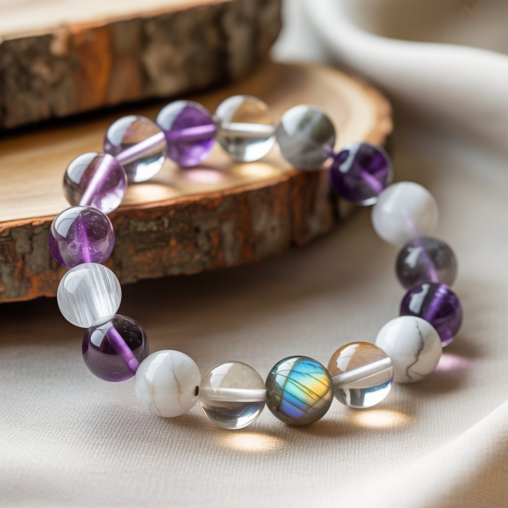 Meditation Energy & Inner Stillness Crystal Combination Bracelet – Stones of Calm