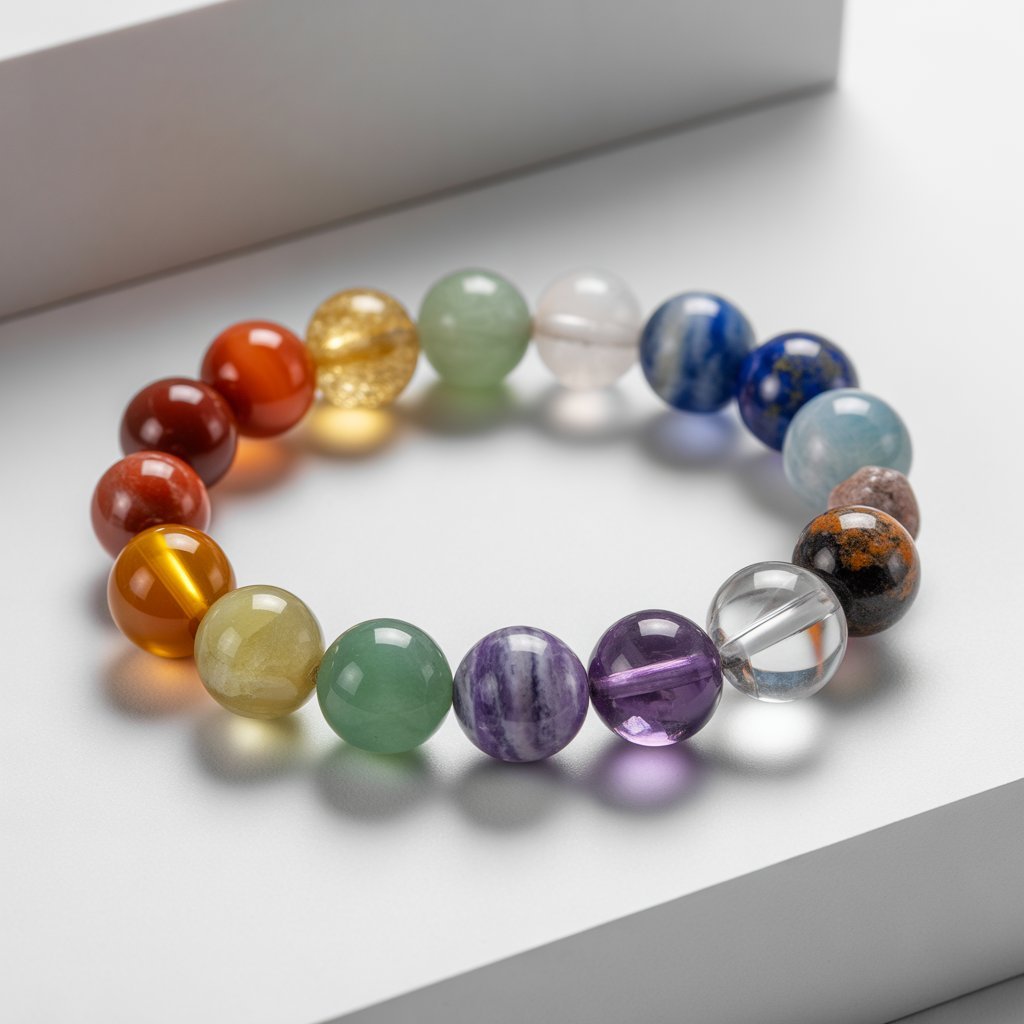 Chakra Balancing & Energy Alignment Crystal Combination Bracelet – Stones of Harmony