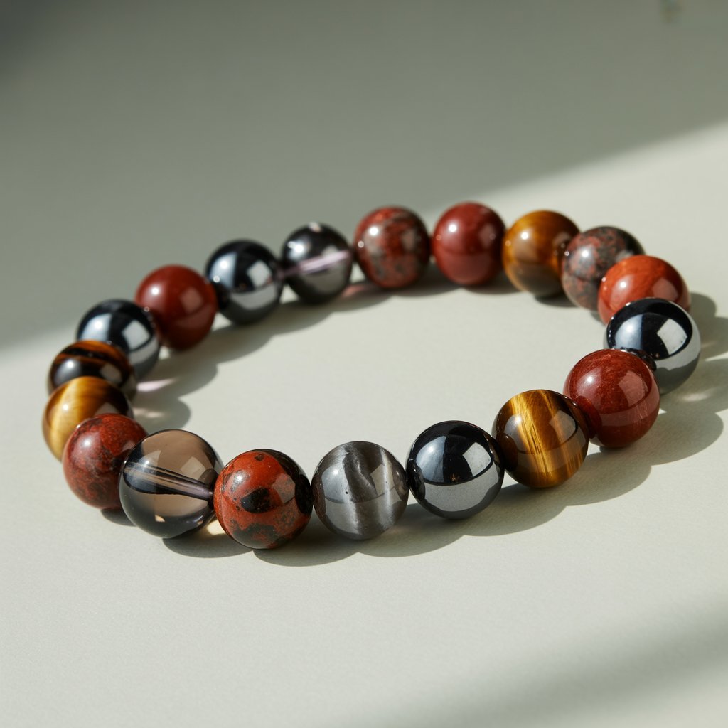 Root Chakra Stability & Grounding Crystal Combination Bracelet – Stones of Strength