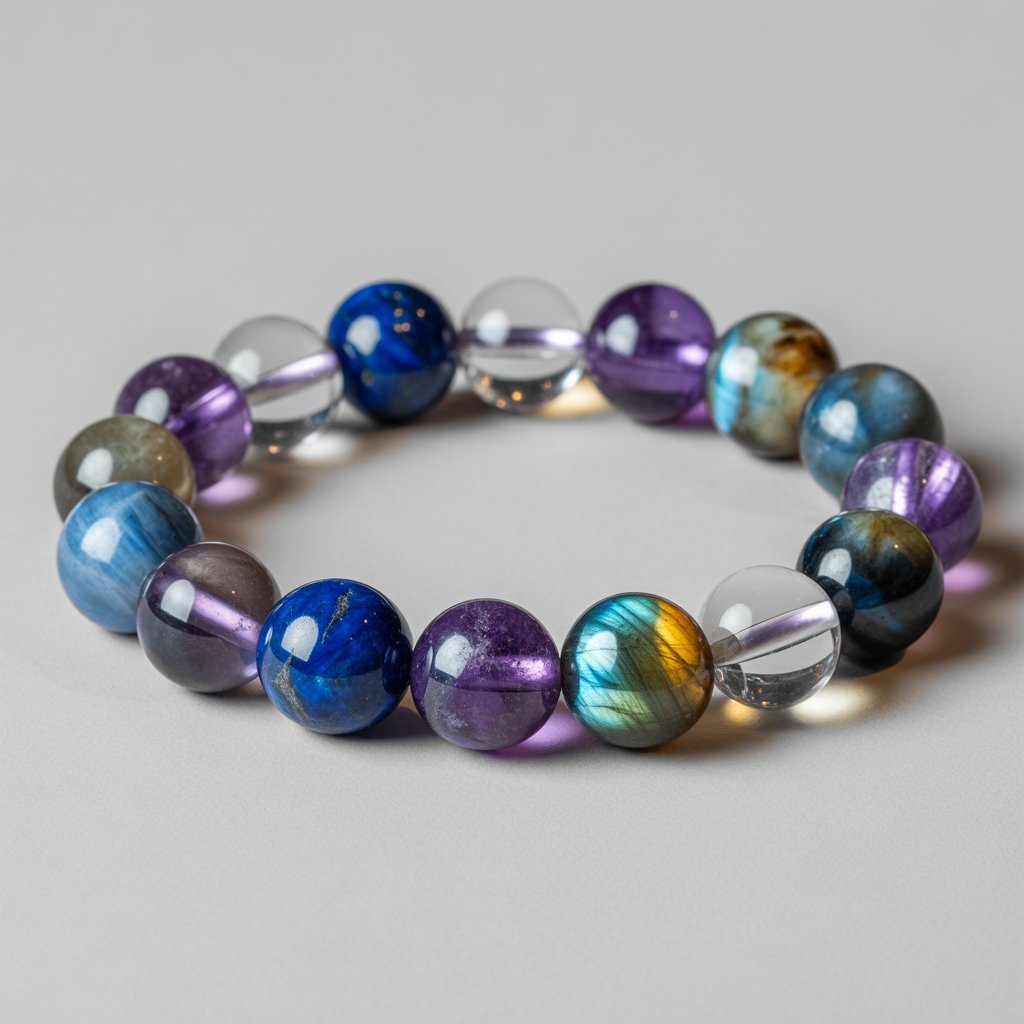 Third Eye Clarity & Inner Vision Crystal  Combination Bracelet – Stones of Intuition