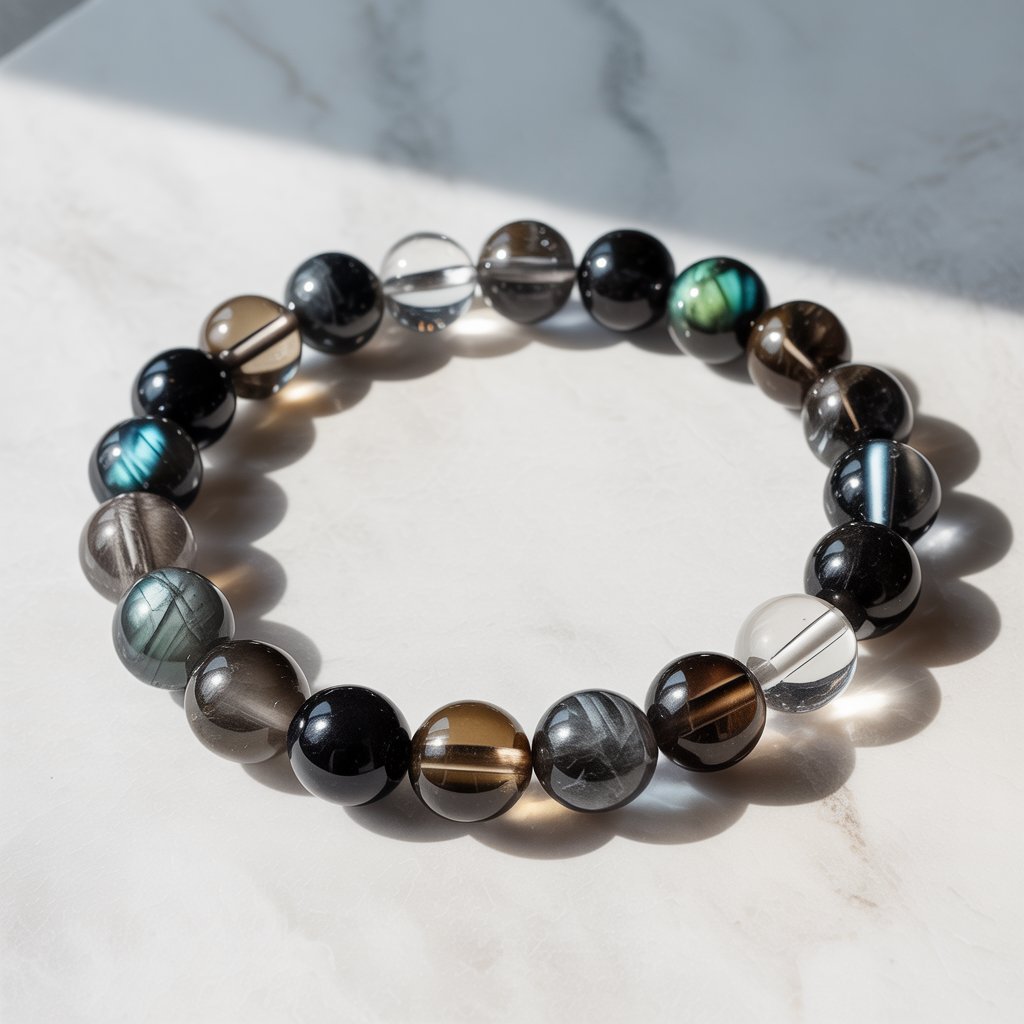 Aura Protection & Energy Shield Crystal Combination Bracelet – Stones of Balance